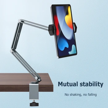 360 Graus Ajustável de Braço Longo Tablet Titular Suporte Para 4 a 13 polegadas, Tablet Celular Cama Mesa Preguiçoso Titular Suporte Para iPad