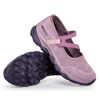 Maogu Calçados Casuais das Mulheres 2023 Conforto Sapatos Leves de Deslizamento na Televisão Mãe Sapato antiderrapante Outono de Malha Respirável Chaussure Femme