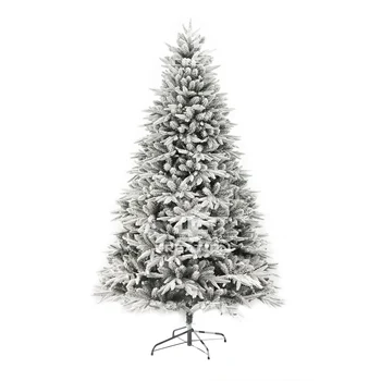 YFCreation Warm White LED Luzes de Flocagem Artificial Férias Grandes Gordo Branco Árvore de Natal Com o Metal da Base de dados de Suporte Decoração