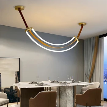 Designer moderno Pendand Lâmpada para Decoração de Casa Cinto de Suspensão de Luxo Tecto, Lustre Restaurante Arte Decor Luzes de Suspensão