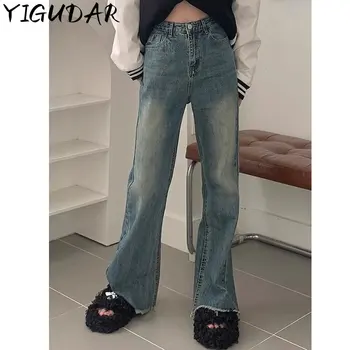 Jeans Baggy para as Mulheres de Cintura Alta coreano Streetwear Mulheres de Calças Frete Grátis Mulher Y2k Tendência da Moda Mãe Roupas de Inverno Mujer