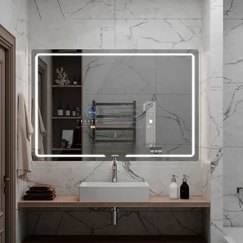 Venda quente de banho smart touch screen de tela de exibição do analisador da pele espelho lcd inteligente de espelho para o hotel