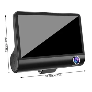 4 0 Polegadas de Tela LCD HD Traço Cam com 3 Lentes de Visão Noturna Wide Angle Câmeras Detector de Movimento