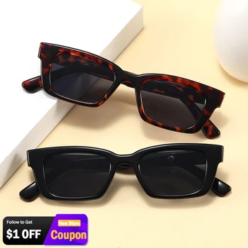 Moda Vintage Retângulo Armação Óculos de sol UV400 Mulheres Retro Marca de Designer de Óculos de Sol Legal Feminino Ins Estilo Quadrado Óculos