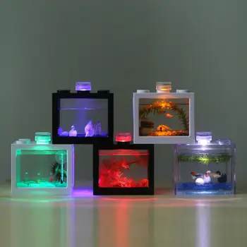 Micro Paisagem da Lâmpada LED de Luz de Pequeno Cilindro Eco Acessórios para Cilindros Impermeável Peixes de Aquário Luz do Tanque Aquático Decoração