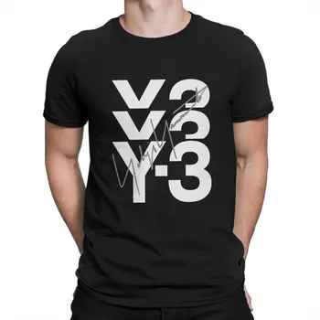 3Y Yohji Yamamoto T-Shirt Punk O Pescoço Camiseta de Poliéster Tops