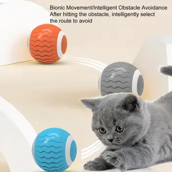 1 Conjunto de Gato Bola de Brinquedo resistente ao Desgaste Interativo Elétrico de Brinquedo de Gato Engraçado Auto-movimentação de Bola Rolando Animal Abastecimento