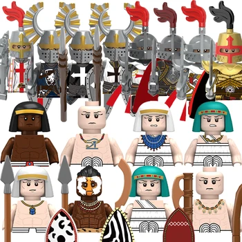 Cavaleiros Medievais Bloco De Construção Egípcio Antigo Personagem Soldado Militar Do Castelo De Armas De Brinquedo Tijolo Presente Das Crianças