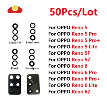 50Pcs Para OPPO Reno 5 Pro 5 lite 5Z 5F 6 Pro Plus 6 lite 6Z 4G 5G de Volta Câmera Traseira Lente de Vidro com Adesivo de Substituição