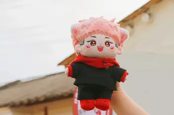 Anime Original Jujutsu Kaisen Itadori Yuji 20cm Gatos lindos Cabelos Rosa de Pelúcia Boneca de Corpo DIY Alterar Vestir de Cosplay Fãs de Presente