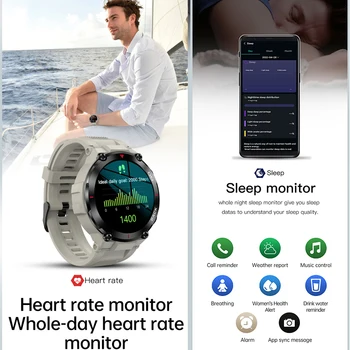 K37 Smart Watch GPS 360*360 HD Tela 480mAh de Fitness Tracker 24/7 frequência Cardíaca IP68 Impermeável de Desporto ao ar livre Smartwatch Homens PK K27