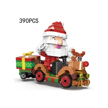 Criativo De Natal Dias De Bloco De Construção De Neve Pisada De Renas Carro Tijolos Papai Noel Figuras Brinquedos De Coleção Para Presentes De Natal