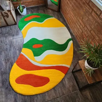 Colorido Lua Bathmat Irregular Cama Tapete Macio Tapete Quarto Bengaleiro Tapete Em Carpete Pad Arrumado Estética Decoração De Casa