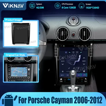 Android Autoaudio de 8 núcleos Para o Porsche Cayman 2006-2012 de Atualização sem Fio CarPlay Estéreo Tesla Estilo do Rádio do Carro da Tela de Toque 2 din