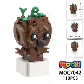 110PCS Criativo Vaso de Plantas MOC Blocos de Construção DIY Personagem do Filme o Modelo de Montagem de Tijolos de Brinquedos Educativos Para Crianças MOC7042