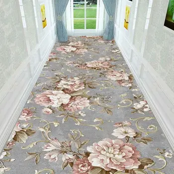 O Corredor longo Corredor de Carpete Grade Floral Tapete para a Sala de Oração Quarto Tapetes antiderrapantes Cozinha Tapete em Carpete Tapete de Área