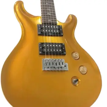 Cor de ouro 6 Seqüência de Guitarra Elétrica de Corpo e Pescoço Hardware Cromado