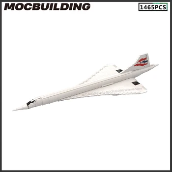 Concorde MOC Blocos de Construção do Avião Modelo de Avião Tecnologia de Tijolos DIY Montagem de Brinquedo Coleção Criativa de Exibição de Presente de Natal