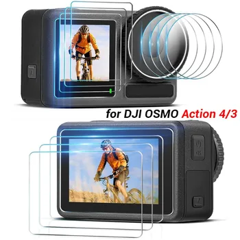 Vidro temperado DJI OSMO Acção 4 da Frente para Trás Protetor de Tela da Câmera Tampa da Lente Anti-risco Película Protetora para a DJI Action4