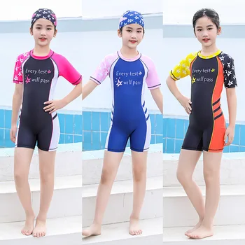 As meninas de Maiô 2023 Um Pedaço Swimwear Adolescente, de secagem Rápida e Respirável trajes de Banho, Protetor solar Filhos Verão moda praia