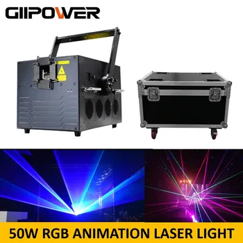 FB4 Laser 50W Animação do RGB Luz do Laser de ILDA Show no Palco do Sistema 50watt Multi Laser a Cores Analógica Texto de Exibição do Projetor