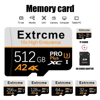 Mini U3 A1 Cartão de Memória de Alta Velocidade de Cartão Mini SD de 512 GB 32 GB 128 GB 256 GB Micro TF Cartão Flash para smartphone/vigilância Mudar