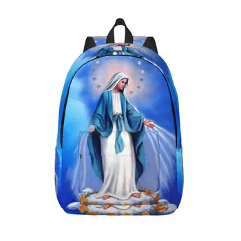 Católica Virgem Maria de Viagem Mochila de Lona Mulheres Homens Laptop Escolar Bookbag Nossa Senhora de Fátima Estudante universitário Mochila Sacos