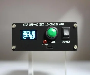 Assembed ATU QRP-40 Antena Automática 2,5 W Mínimo de ajuste de alimentação de + 0.96 Polegadas Tela OLED de 1,8 55MHz
