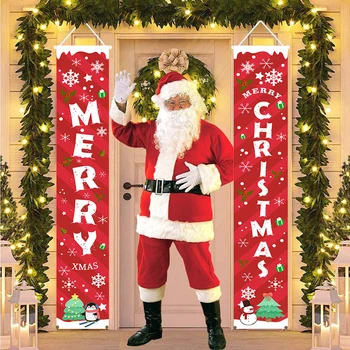 2023 De Natal Da Porta De Decoração De Feliz Natal Faixa De Decoração Para A Casa Pendurar Enfeite De Natal Feliz Navidad Presente De Ano Novo