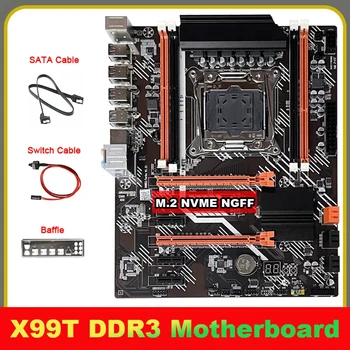 1 Conjunto de X99T placa-Mãe +Cabo SATA+Mudar+Cabo de Defletor LGA2011 V3 M. 2 NVME NGFF Suporte de memória DDR3 4X16G