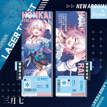 Honkai: Estrela Ferroviário Laser Bilhete miHoYo Jogos de Personagens de Anime 7 de MARÇO, SEELE Bronya Cosplay Coleção de Acessórios Cartões de Novas