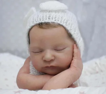 NPK 19inch Renascer Boneca do Bebê Recém-nascido Tamanho Já Terminou Laura 3D Pele da Mão Detalhadas Pele Pintado Visível Veias