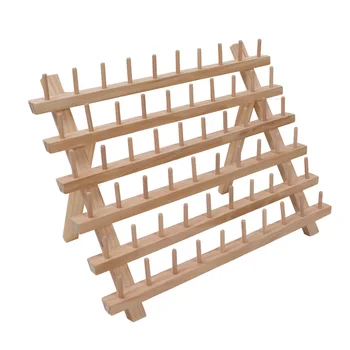 60 Carretéis de Madeira Thread Rack DIY madeira de faia de Dobramento de Carretéis de linha Titular Organizador Stand de Costura, Ferramentas para Quilting