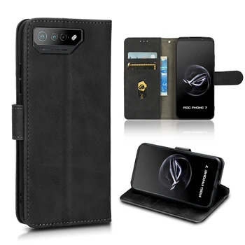 Com Amarra Cartão de Inserir Saco de capa de Couro Flip Para Asus ROG Phone 7, 5G Magnético Stand Livro Coque ROGPhone7 ROG Phone 7 Ultimate