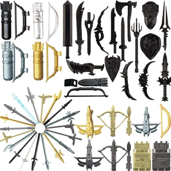 Militar Blocos De Construção Soldado Figuras Presentes Brinquedos De Armas Escudo Besta Espada, Faca De Equipamento Técnico De Lança, Machado De Alabarda