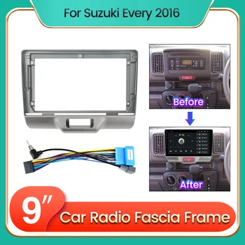 Andróide de 9 polegadas auto-Rádio Fáscia 2 Din Moldura do Painel para Suzuki Cada 2016 Kit Adaptador Estéreo Painel Suporte de Montagem