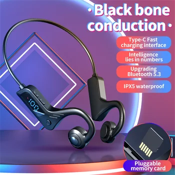 Original Preto Osso Condução de Fones de ouvido X7 Bluetooth de Ouvido hi-fi-gancho do Fone de ouvido sem Fio Fones de ouvido Cartão TF de Redução de Ruído de exibição