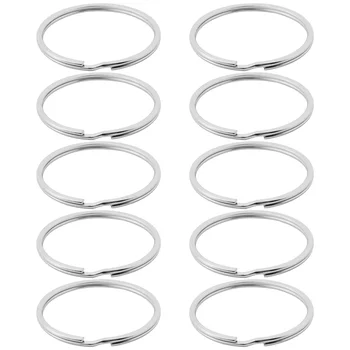 10X de Qualidade de 50Mm Chaveiro Dividir o Conjunto de anéis Pesados Grande Níquel Tecla Loop Surgiram Aro