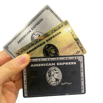 amex bla cartão de artesanato em metal chip slot de tarja magnética hico metal personalizado amex cartão de Suporte de impressão do nome pessoal de Apoio pr