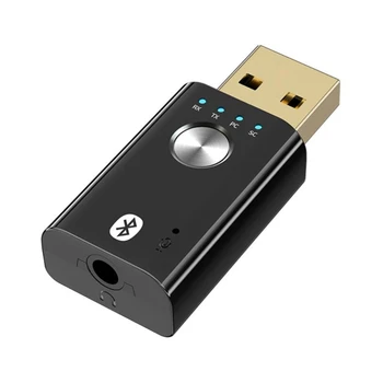 4 Em 1 sem Fio Bluetooth USB 5.0 Adaptador de 3.5 Mm Jack AUX BT Receptor de Áudio do Transmissor Para o Carro de TV Adaptador de alto-Falante Estéreo