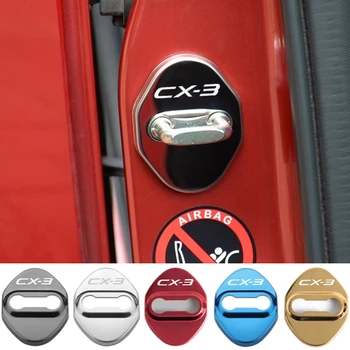 4pcs/set Carro de Bloqueio de Porta Caso Capa Protetora Emblema do Anti-ferrugem Adesivos Emblema para Mazda CX-3 CX3 Logotipo Auto Estilo Acessórios