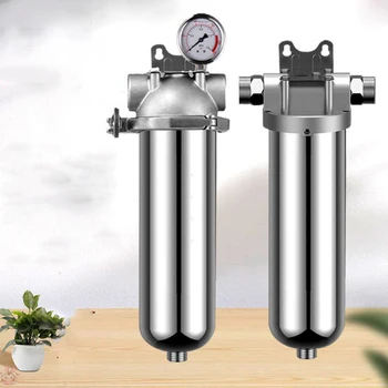 Pré-filtro de família de água de toda a casa de água para uso doméstico purificador de 304 aço inoxidável de alta vazão backwashing filtro de água