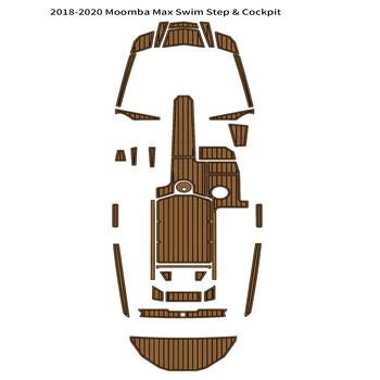 2018-2020 Moomba Max Plataforma de Mergulho Cockpit Esteira do Barco de Espuma de EVA Convés de Teca Chão Pad