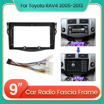 2din auto-Rádio Fáscia Adaptador de Quadro Android Estéreo Dashboard Kit de Painel Para Toyota RAV4 Rav 4 2005 - 2013 Traço de Montagem de Acessórios