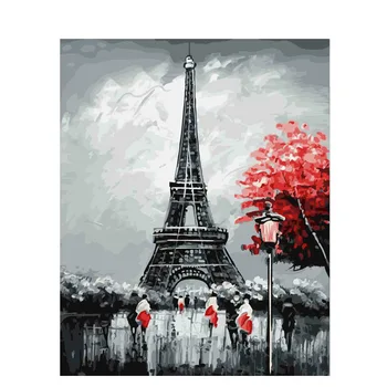 De Paris, a Torre de Pintura a Óleo Por Números Arte de Parede Artesanais Diy Desenho sobre a Tela, sem moldura, 40x50cm a Decoração Home Paisagem