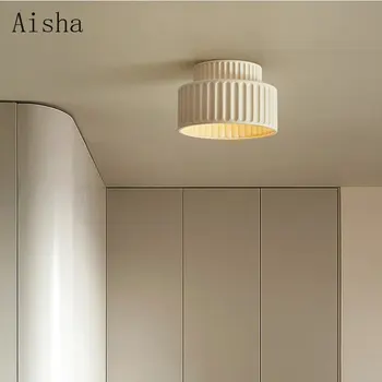 Wabi-sabi Japonês Varanda Lâmpada do Teto do Corredor do Quarto Bengaleiro Luz de Teto para Casa Nórdicos Creme Designer de equipamento de Iluminação