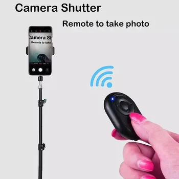 Novo Mini sem Fio Bluetooth compatível Remoto do Obturador Botão do Controlador temporizador da Câmera Vara de Liberação do Obturador de Telefone Controlador