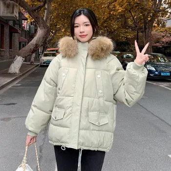Para Baixo De Casaco Acolchoado De Mulheres Com Capuz De Inverno, Parkas Nova Coreano Casual Curto Pão De Roupas Alunos Solta Casaco Feminino Vestuário G2836