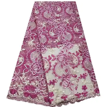 áfrica do jacquard 3d floral george voile de renda suíça tule bordado materiais mulheres vestido de casamento de 5 metros