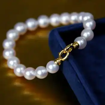 9-10mm Branco pérola shell perla o Bracelete de ouro amarelo 14k Inspiração Colorida Jasper Restaurar o Natal de Pulso Clássico Meditação